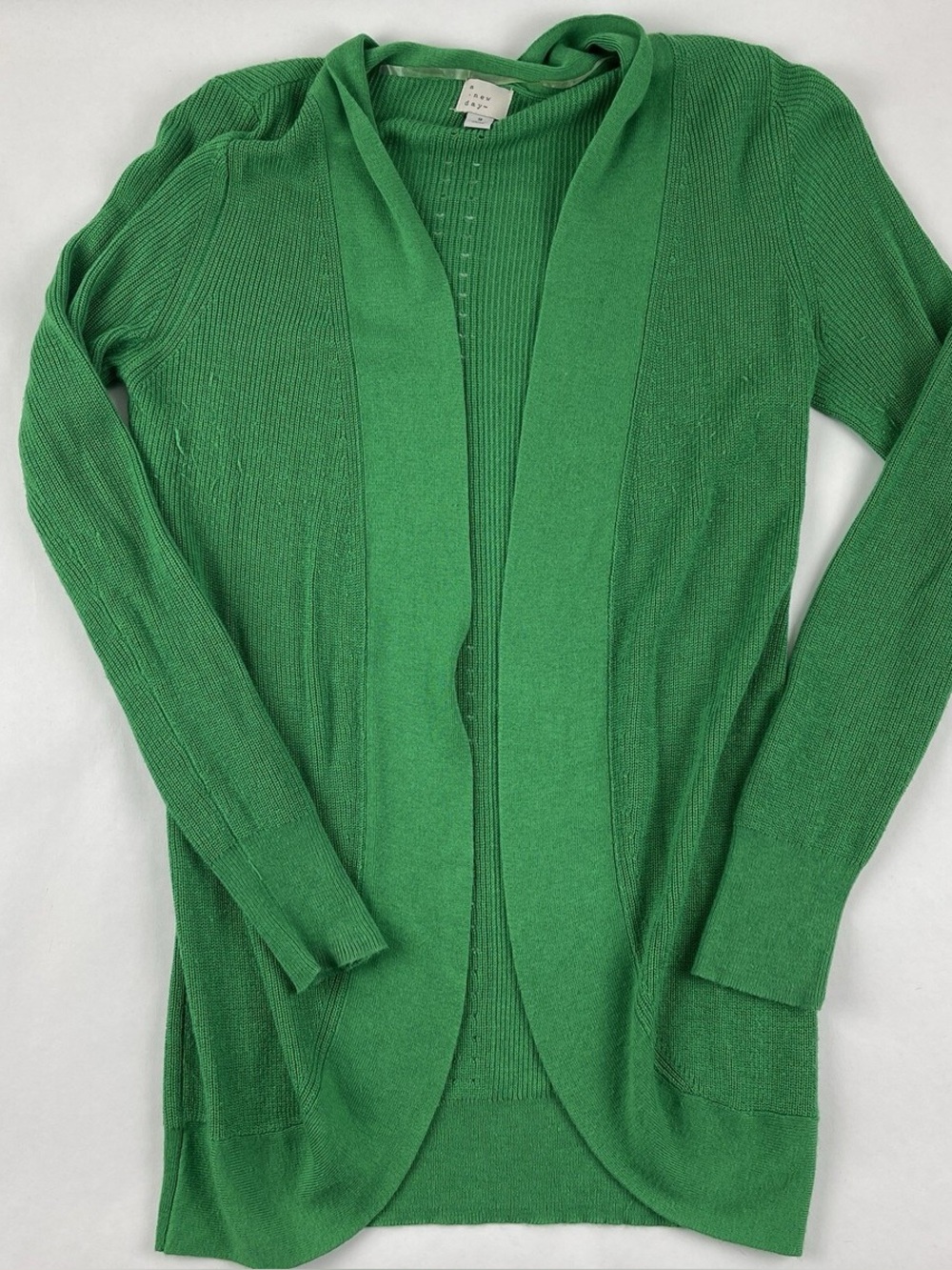 a new day Green Open-Front Lightweight Cardigan